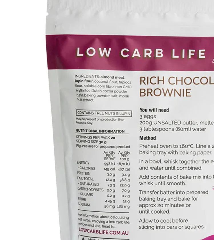 LOW CARB LIFE Rich Chocolate Brownies Keto Bake Mix